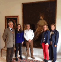 De gauche à droite, le duc de Gallese, sa petite fille, Xavier Mathieu, la fille du duc et la duchesse d'Altemps